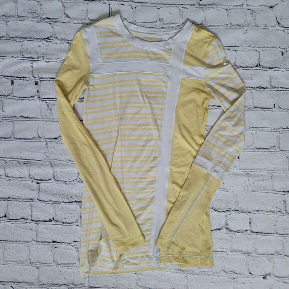 Lululemon Promenade Long Sleeve Twin Stripe Heather Sizzle / White / Sizzle - Picture 1 of 6